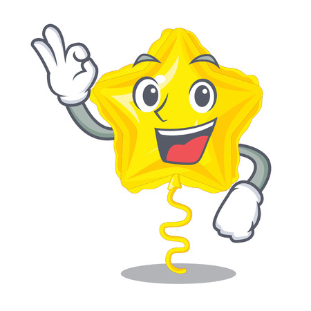 Okay stars ballon isolated in the character vector illustrationのイラスト素材