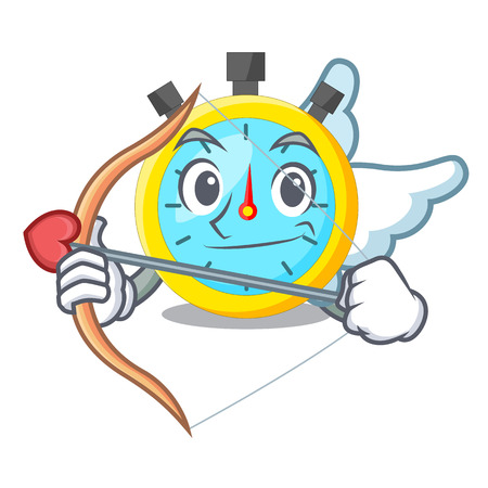 Cupid stopwatch in the cartoon shape funny vector illustrationのイラスト素材