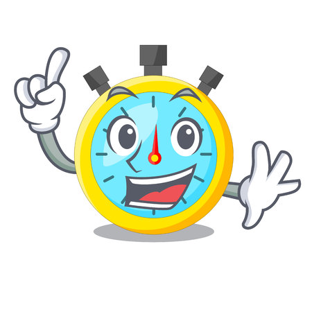 Finger cartoon stopwatch on for the race vector illustrationのイラスト素材