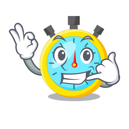 Call me cartoon stopwatch on for the race vector illustrationのイラスト素材