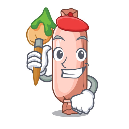 Artist bolster on the funny cartoon shape vector illustrationのイラスト素材