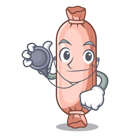 Doctor bolster on the funny cartoon shape vector illustrationのイラスト素材