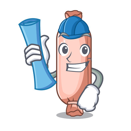 Architect bolster isolasi on the a character vector illustrationのイラスト素材