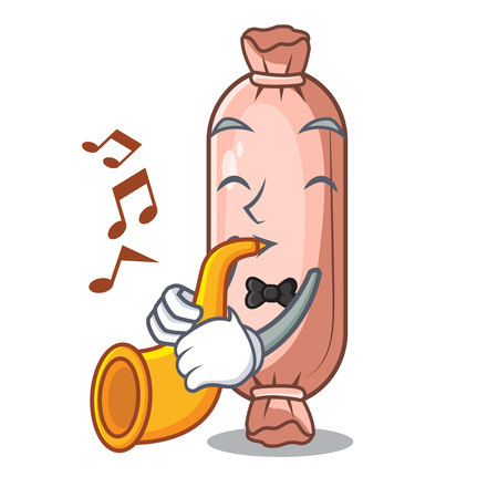 With trumpet bolsters placed in cartoon sleeping room vector illustrationのイラスト素材