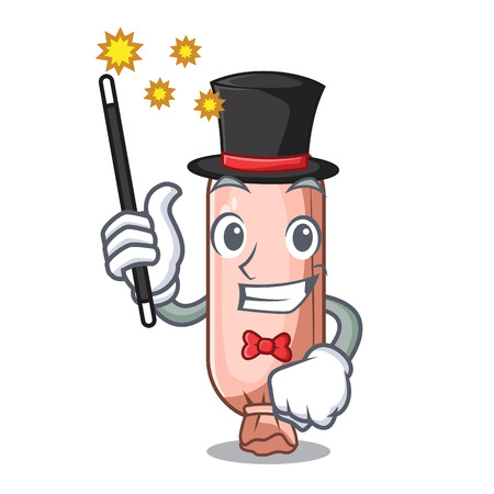 Magician bolsters above on the mascot bed vector illustrationのイラスト素材