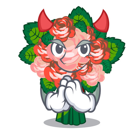 Devil flower bouquet on isolated with mascot vector illustrationのイラスト素材
