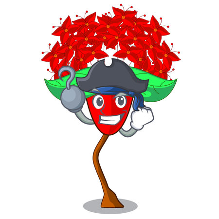 Pirate Ixora flowers grow in the character vector illustrationのイラスト素材