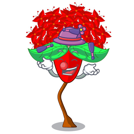 Juggling flower ixora isolated with the mascot vector illustrationのイラスト素材