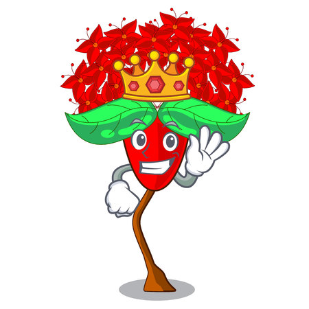 King flower ixora isolated with the mascot vector illustrationのイラスト素材