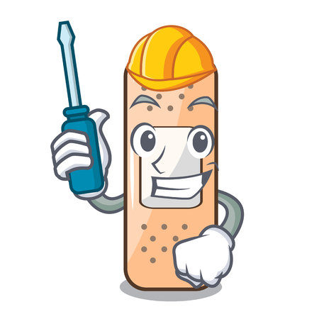 Automotive sticking plaster isolated with on cartoon vector illustrationのイラスト素材