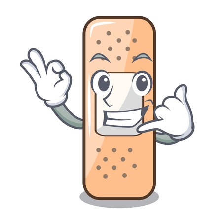 Call me sticking plaster isolated with on cartoon vector illustrationのイラスト素材