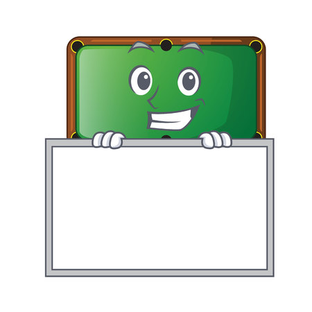 Grinning with board billiard table in shape of cartoon vector illustrationのイラスト素材