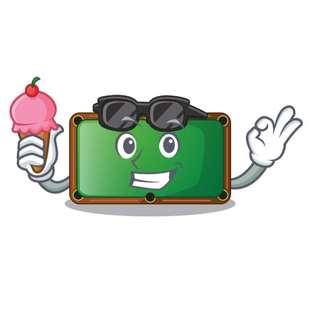 With ice cream billiard table is insulated with characters vector illustrationのイラスト素材