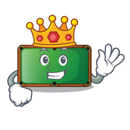 King shape billiard table on wooden cartoon vector illustrationのイラスト素材
