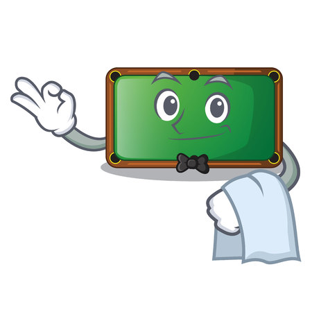 Waiter billiard table in the mascot playroom vector illustartionのイラスト素材