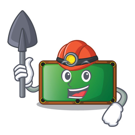Miner billiard table in the mascot playroom vector illustartionのイラスト素材