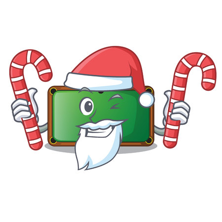 Santa with candy shape billiard table on wooden cartoon vector illustrationのイラスト素材