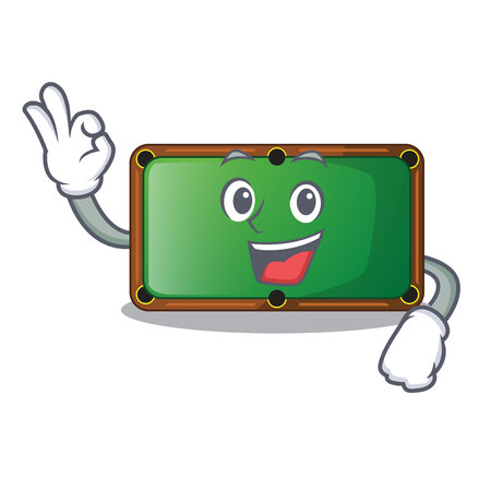 Okay billiard table is insulated with characters vector illustrationのイラスト素材