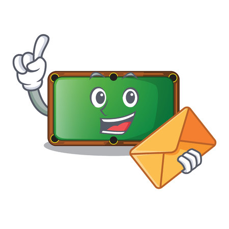 With envelope billiard table is insulated with characters vector illustrationのイラスト素材