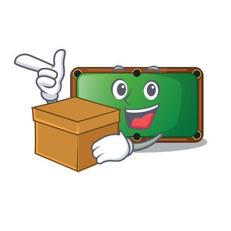 With box billiard table is insulated with characters vector illustrationのイラスト素材