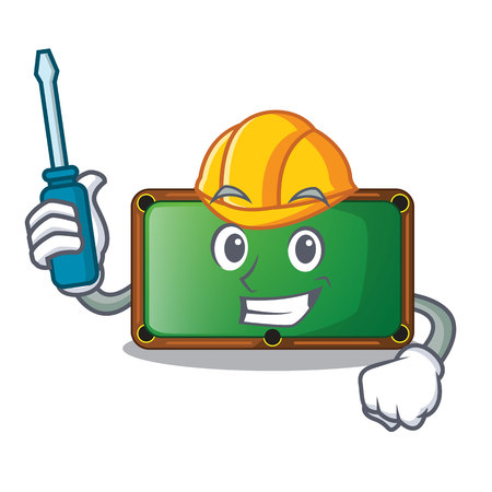 Automotive shape billiard table on wooden cartoon vector illustrationのイラスト素材