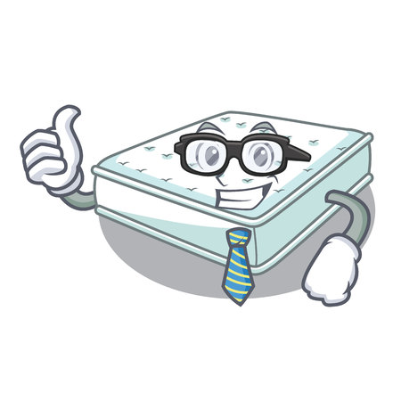 Businessman mattress in on the characters bedroom vector illustrationのイラスト素材