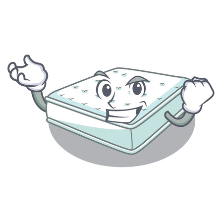 Successful mattress in on the characters bedroom vector illustrationのイラスト素材