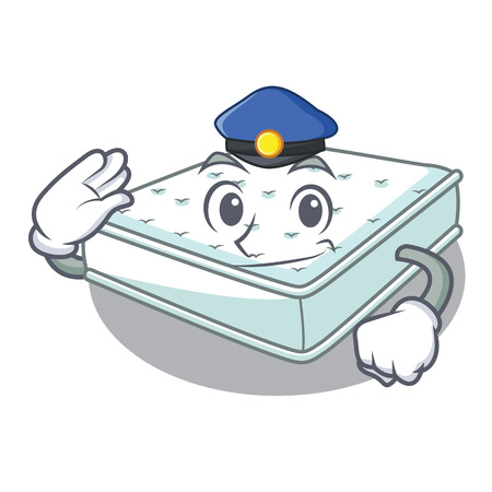 Police mattress isolated on the with mascot vector illustrationのイラスト素材