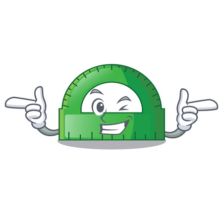 Wink protractor in a the cartoon bag vector illustartionのイラスト素材