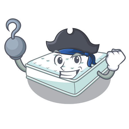 Pirate mattress isolated on the with mascot vector illustrationのイラスト素材