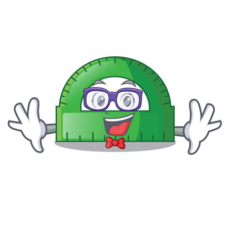Geek protractor in a the cartoon bag vector illustartionのイラスト素材