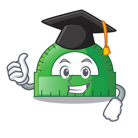 Graduation protractor in a the cartoon bag vector illustartionのイラスト素材