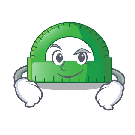 Smirking protractor in a the cartoon bag vector illustartionのイラスト素材