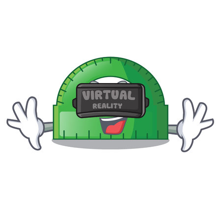 Virtual reality protractor on a the mascot table vector illustartionのイラスト素材