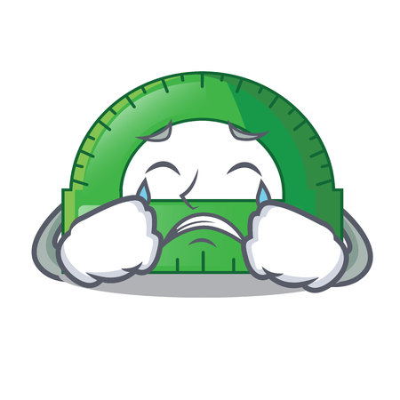 Crying protractor on a the mascot table vector illustartionのイラスト素材