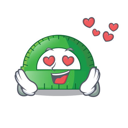 In love protractor on a the mascot table vector illustartionのイラスト素材
