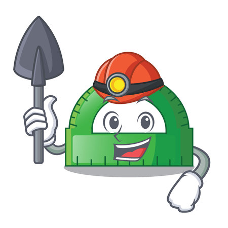 Miner protractor on a the mascot table vector illustartionのイラスト素材