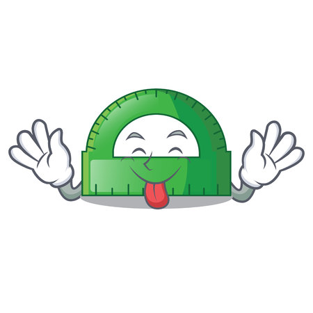 Tongue out protractor isolated in the a cartoons vec tor illustrationのイラスト素材
