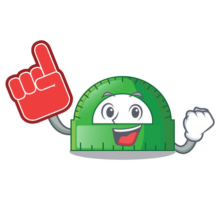 Foam finger protractor isolated in the a cartoons vec tor illustrationのイラスト素材