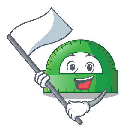 With flag protractor isolated in the a cartoons vec tor illustrationのイラスト素材