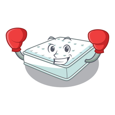 Boxing mattress isolated on the with mascot vector illustrationのイラスト素材