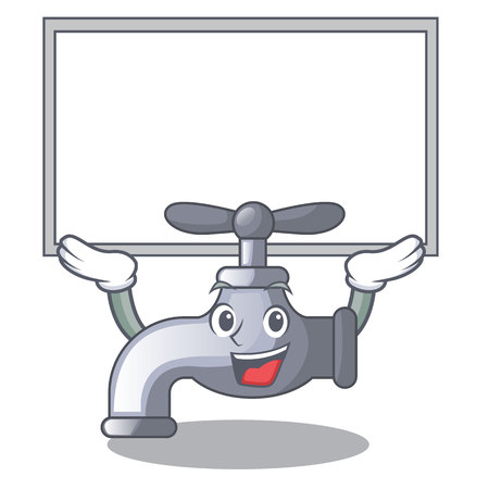 Up board water tap in shape of mascot vector illustrationのイラスト素材