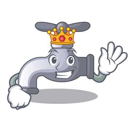 King water tap in shape wooden cartoon vector illustrationのイラスト素材
