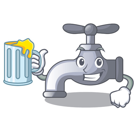 With juice water tap isolated on the character vector illustrationのイラスト素材