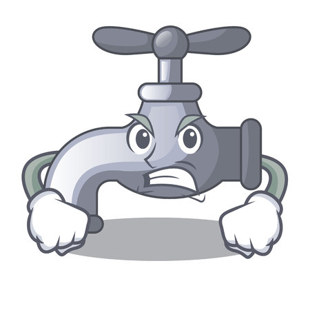 Angry water tap isolated on the character vector illustrationのイラスト素材