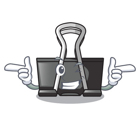 Wink binder clip isolated on the cartoon vector illustrationのイラスト素材