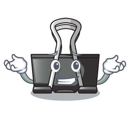 Grinning binder clip isolated on the cartoon vector illustrationのイラスト素材