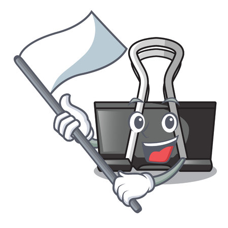 With flag binder clip for charcter on documents vector illustrationのイラスト素材