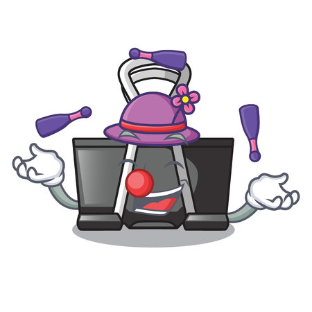 Juggling binder clip for charcter on documents vector illustrationのイラスト素材