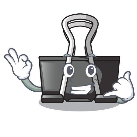 Call me binder clip for charcter on documents vector illustrationのイラスト素材